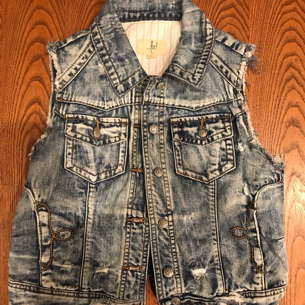 Denim Button down vest